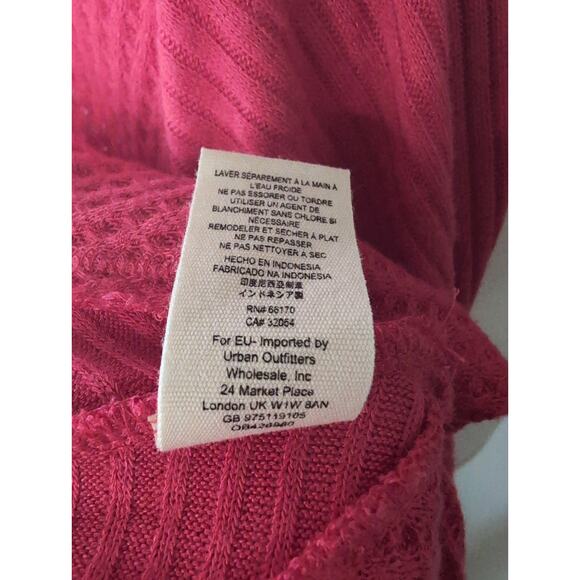 Free people Ventura thermal Y2K soft waffle knit coral scoop neck med top - Picture 7 of 7